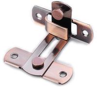 Both Side Lock Door, Sliding Lockable Padbolt, 90° Vintage Slide Bolt Buckle with Hardware for Windows and Cabinet Doors(Red Patina,S)
