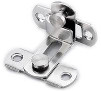 Both Side Lock Door, Sliding Lockable Padbolt, 90° Vintage Slide Bolt Buckle with Hardware for Windows and Cabinet Doors(OneColor,L)