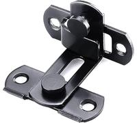 Both Side Lock Door, Sliding Lockable Padbolt, 90° Vintage Slide Bolt Buckle with Hardware for Windows and Cabinet Doors(Black,L)