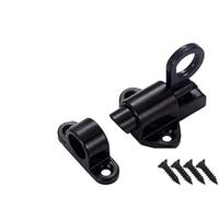 Both Side Lock Door, Sliding Lockable Padbolt, Aluminum Alloy Thick Spring Latch, 1PC Security Guard for Home(Black)