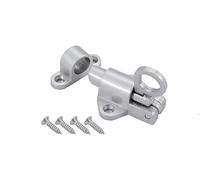 Both Side Lock Door, Sliding Lockable Padbolt, Aluminum Alloy Thick Spring Latch, 1PC Security Guard for Home(Silver Grey)