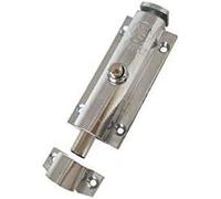 Both Side Lock Door, Zinc Alloy Sliding Lockable Padbolt Latch, Spring Switch Flush Security Barrel Bolt for Sliding Doors(4 inch :9 * 3 * 2.5cm)