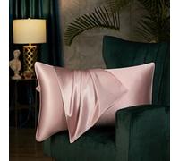 Both Sides Luxury Mulberry Silk Pillowcase 19 Momme Soft Breathable Hidden Zipper 1pc/pack 100% Pure Natural Silk (Coral, Standard 50x75cm)