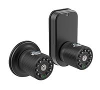 BOTHSTAR Double Sided Keyless Door Knob Lock with Fingerprint and Keypad, Smart Doorknob with Dual Cylinders for Exterior or Interior Door(Double Sided Fingerprint Matte Black)