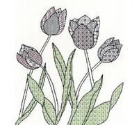 Bothy Threads Blackwork Counted Cross Stitch Kit Tulips 30 x 33 cm XBW8