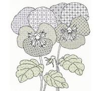 Bothy Threads - Blackwork Pansies Counted Cross Stitch Kit