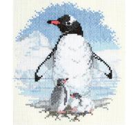 Bothy Threads Counted Cross Stitch Kit Birds Penguins and Chicks 15.5x14cm DWPN01