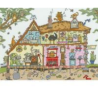 Bothy Threads Counted Cross Stitch Kit - Cat Cottage