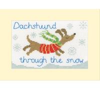 Bothy Threads Counted Cross Stitch Kit - Dachshund Through The Snow