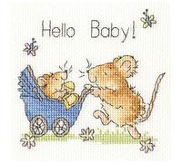 Bothy Threads Cross Stitch Card Kit - Hello Baby!