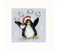 Bothy Threads Cross Stitch Card Kit - PPP Playing Snowballs