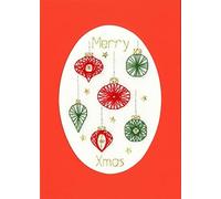 Bothy Threads Cross Stitch Christmas Card Kit - Christmas Baubles