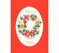 Bothy Threads Cross Stitch Christmas Card Kit - Christmas Wreath