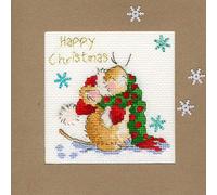 Bothy Threads Cross Stitch Kit - Christmas Card - Counting Snowflakes
