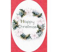 Bothy Threads Cross Stitch Kit - Christmas Card - Golden Wreath