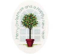 Bothy Threads Cross Stitch Kit - Christmas Card - Holly Tree