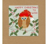 Bothy Threads Cross Stitch Kit - Christmas Card - Xmas Owl
