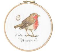 Bothy Threads Cross Stitch Kit - Little Robin (Including Hoop)