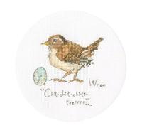 Bothy Threads Cross Stitch Kit - Little Wren (Hoop not Included)