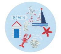 Bothy Threads Cross Stitch Kit - Sew Easy: Beach (Hoop not Included)
