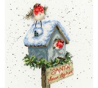 Bothy Threads Cross Stitch Kit - Wrendale Designs - Santa Please Stop Here