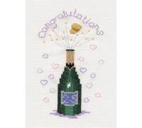 Bothy Threads Greeting Card Counted Cross Stitch Kit Champagne 9x13.3cm DWCDG09
