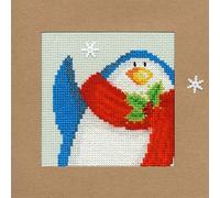 Bothy Threads Snowy Penguin Cross Stitch Kit 10x10cm XMAS13 Counted