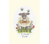 Bothy Threads The Home of Happy Stitching Counted Cross Stitch Kit - I Love Ewe, Clear,White, 1, (XGC40)