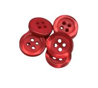 BOTIBOTON - 50 Imitation Pearlescent Buttons - 5 Sizes and 11 Colours to Choose From - with 4 Holes of 2 mm - Made and Shipped from Spain - Red, Size 12 mm)