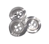 BOTIBOTON - 50 Imitation Pearlescent Buttons - 5 Sizes and 11 Colours to Choose From - with 4 Holes of 2 mm - Made and Shipped from Spain - Grey, Measure 15 mm)