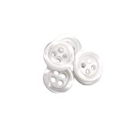 BOTIBOTON - 50 Imitation Pearlescent Buttons - 5 Sizes and 11 Colours to Choose From - with 4 Holes of 2 mm - Made and Shipped from Spain - White, Size 10 mm