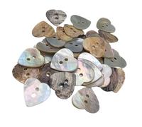BOTIBOTON - Natural Mother of Pearl Buttons - Natural Shell Button - AKOYA Pearlescent Finish - Various Sizes, Small and Very Large, Hearts and Flower - Made and Shipped from Spain - 15mm