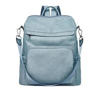 Botimmy Backpack Womens Fashion PU Leather Backpacks Waterproof Daypack Convertible Shoulder Bag School Work Travel Two Toned Blue