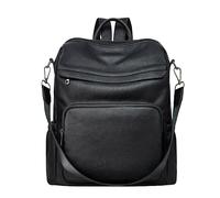 Botimmy Backpack Womens Fashion PU Leather Backpacks Waterproof Daypack Convertible Shoulder Bag School Work Travel A Black
