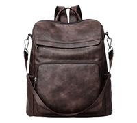 Botimmy Backpack Womens Fashion PU Leather Backpacks Waterproof Daypack Convertible Shoulder Bag School Work Travel Two Toned Coffee