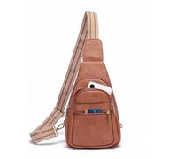 Botimmy Sling Bag for Women Crossbody Purse Vegan Leather Fanny Packs Chest Bag with Adjustable Wide Strap for Travel Anti Theft Brown