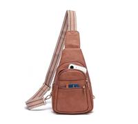Botimmy Sling Bag for Women Crossbody Purse Vegan Leather Fanny Packs Chest Bag with Adjustable Wide Strap for Travel Anti Theft Brown