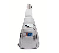 Botimmy Sling Bag for Women Crossbody Purse Vegan Leather Fanny Packs Chest Bag with Adjustable Wide Strap for Travel Anti Theft Gray