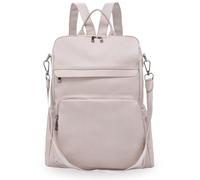 Botimmy Womens Backpack Fashion PU Leather Backpacks Ladies Waterproof Convertible Shoulder Bag School Work Travel A Two Toned Apricot