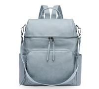 Botimmy Womens Backpack Fashion PU Leather Backpacks Ladies Waterproof Convertible Shoulder Bag School Work Travel B Two Toned Blue