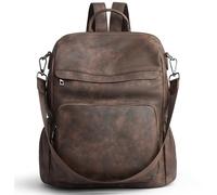 Botimmy Womens Backpack Fashion PU Leather Backpacks Ladies Waterproof Convertible Shoulder Bag School Work Travel A Two Toned Coffee