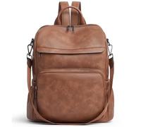 Botimmy Womens Backpack Fashion PU Leather Backpacks Ladies Waterproof Convertible Shoulder Bag School Work Travel A Two Toned Brown