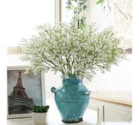 Botius Artificial Flowers 9Pcs 21" Baby Breath/Gypsophila Fake Silk Plants Wedding Party Decoration Real Touch Flowers DIY Home Garden, White