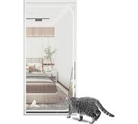BOTIZR Cat gate balcony door 95cm X 200cm, cat gate for door, prevent cats from escaping, isolation door screen for introducing new cats, cat door net for summer(B,95x205cm)