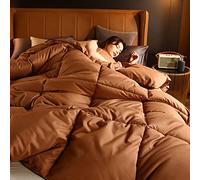 BOtizr Quilt Double,Single Duvet And Pillow Set,400 Tc Cotton Cover & Down Proof Fabric,Spring/Autumn/Winter Single Double Warm Lightweight Down Comforter,H,200x230cm (4kg)