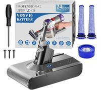 BOTKK Professional Replacement for Dyson V8 Battery SV10 SV25, Compatible with Dyson V8 Animal, Absolute, Motorhead, Fluffy, Animal Extra, Absolute Extra Series Vacuum Cleaners with 3 filters