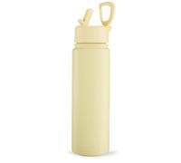 BOTL - Epic Stainless Steel Water Bottle, Leakproof Straw Lid, Insulated Bottle for Hot & Cold Drinks, 21oz 700ml sports cap with internal straw - Banana Yellow
