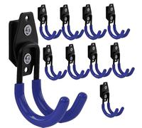 botle Qbrick Set of 10 Tool Hooks Case System for Power Tools, U-shaped 7 cm, PVC Sheath, Garage Shed, Hook for Clothes and Paint Roller, Double Hook, Load Capacity up to 40 kg