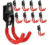 botle Qbrick Set of 10 Tool Hooks for Power Tools, U-shaped 7 cm, Sturdy with PVC Coating, for Garage, Shed, Hook for Clothes and Paint Roller, Load Capacity up to 40 kg
