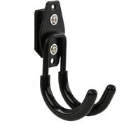 botle Qbrick Tool Hook for Power Tools, U-shaped 7 cm, PVC Sheath, Garage, Shed, for Dresses, Paint Rollers, Double Hooks, Load Capacity up to 40 kg, Black